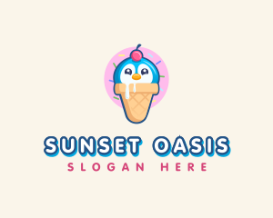 Penguin Dessert Cone logo design