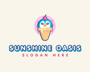 Penguin Dessert Cone logo design