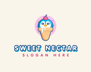 Penguin Dessert Cone logo design