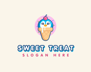 Sundae - Penguin Dessert Cone logo design