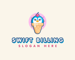 Penguin Dessert Cone logo design