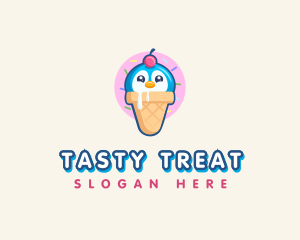 Penguin Dessert Cone logo design