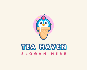 Penguin Dessert Cone logo design