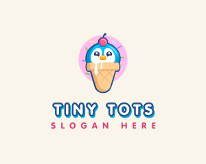 Penguin Dessert Cone logo design