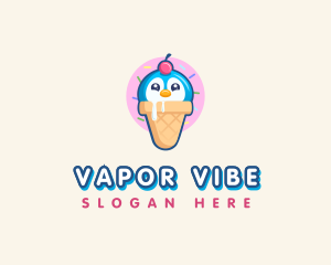 Penguin Dessert Cone logo design