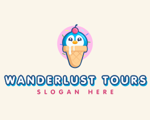 Penguin Dessert Cone logo design