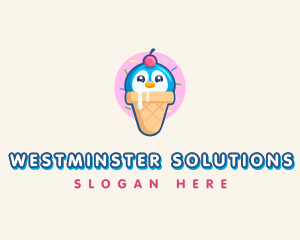 Penguin Dessert Cone logo design