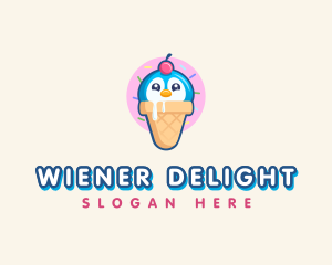 Penguin Dessert Cone logo design