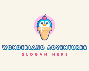 Penguin Dessert Cone logo design