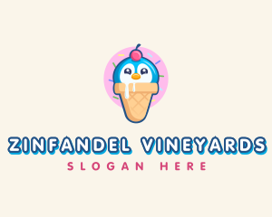 Penguin Dessert Cone logo design