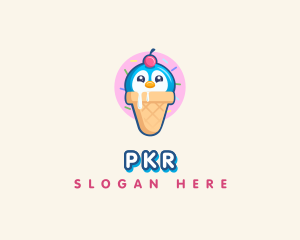 Penguin Dessert Cone logo design