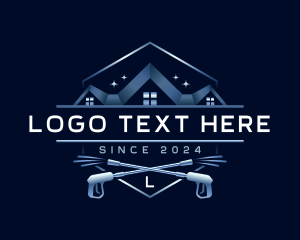 Residential - Pressure Washer Clean Roofing logo design