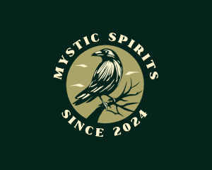 Mystical Crow Bird logo design