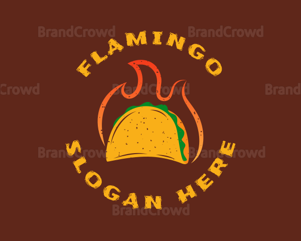 Flaming Rustic Taco Logo