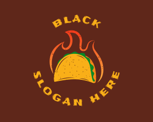 Snack - Flaming Rustic Taco logo design
