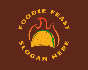 Flaming Rustic Taco logo design