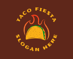 Taco - Flaming Rustic Taco logo design