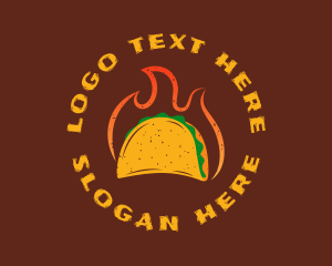 Flaming Rustic Taco Logo