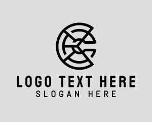 Digital Letter C Pie logo design