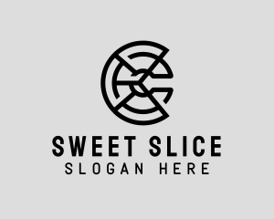 Pie - Digital Letter C Pie logo design