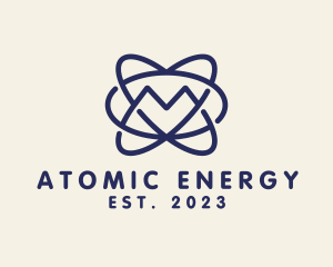 Nuclear - Scientific Atom Letter M logo design