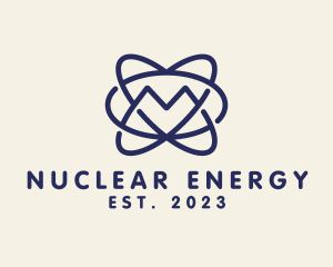 Nuclear - Scientific Atom Letter M logo design