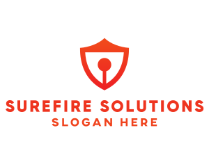 Guarantee - Red Keyhole Shield logo design