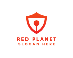 Red Keyhole Shield logo design