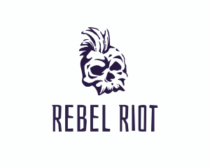 Angry Punk Skull logo design