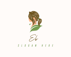 Woman Leaf Spa logo design