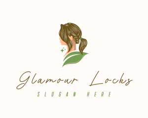 Wig - Woman Leaf Spa logo design