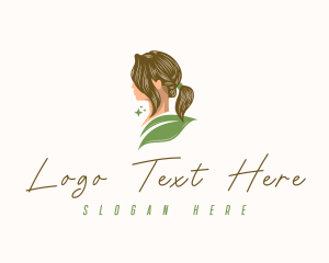 Hairdresser - Woman Leaf Spa logo design