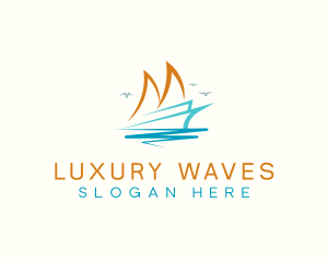 Sailboat Yacht Cruise logo design