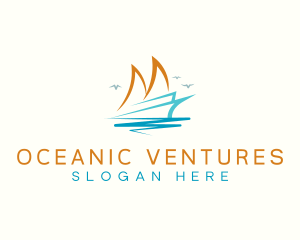 Sailboat Yacht Cruise logo design