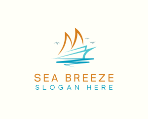 Sailboat Yacht Cruise logo design