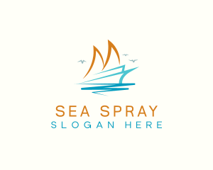 Sailboat Yacht Cruise logo design