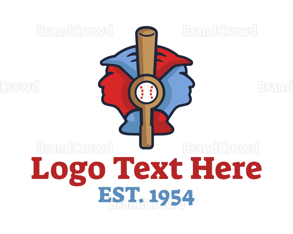 Baseball Bat Players Logo