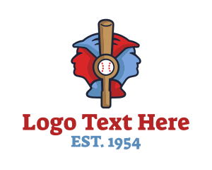 Man - Baseball Bat Players logo design