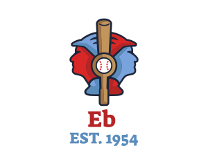 Ball - Baseball Bat Players logo design