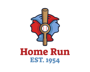 Baseball Bat Players logo design