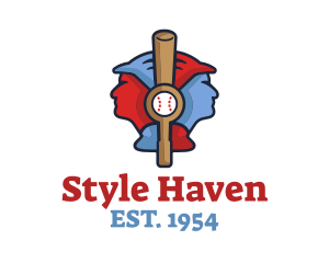 Little League - Baseball Bat Players logo design