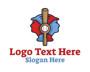 Baseball Bat Players Logo