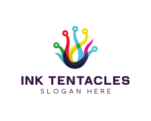 Tentacles - Colorful Circuit Tentacles logo design