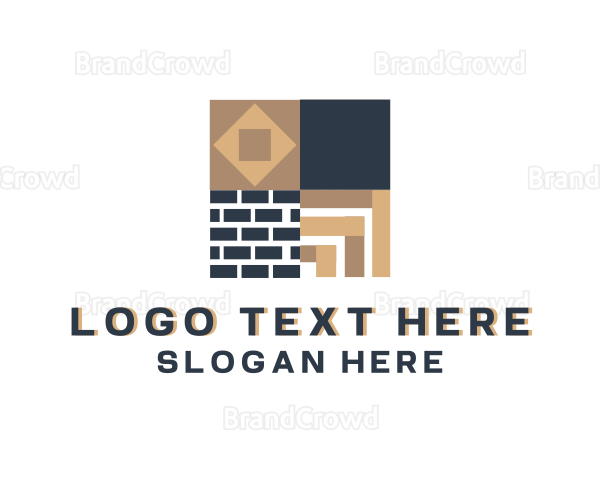 Tile Brick Pattern Flooring Logo