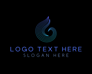 Liquid - Liquid Waves Droplet logo design