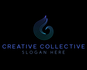 Liquid Waves Droplet logo design