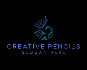 Liquid Waves Droplet logo design