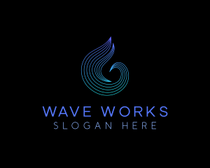 Liquid Waves Droplet logo design