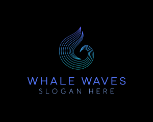 Liquid Waves Droplet logo design