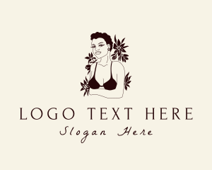 Massage - Lady Bra Underwear logo design